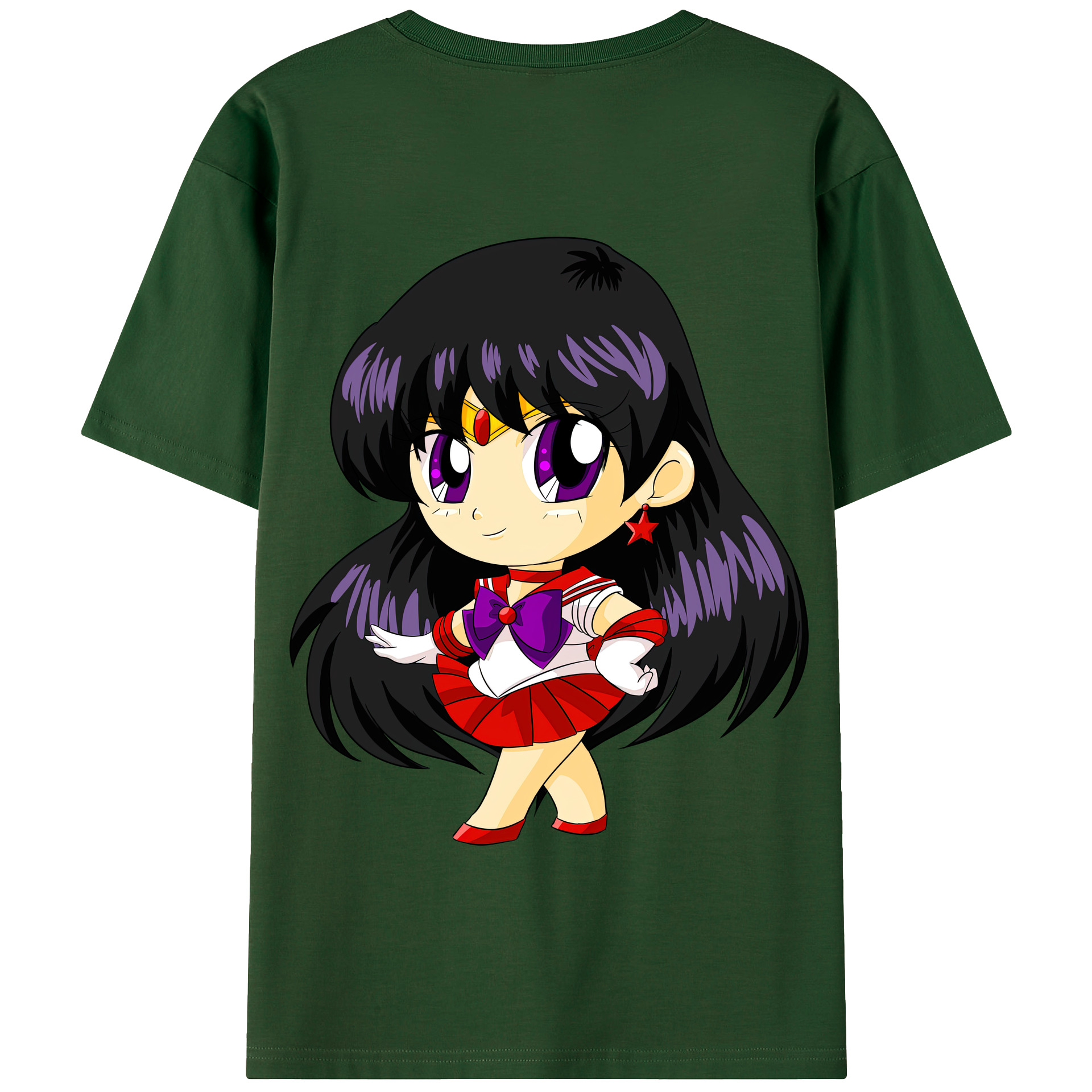 （画像用） 美少女戦士セーラームーン 火野レイ ひの レイ Sailor Moon Hino Rei （セーラーマーズ,Sailor Mars） 綿100％半袖Tシャツ（背面プリント）